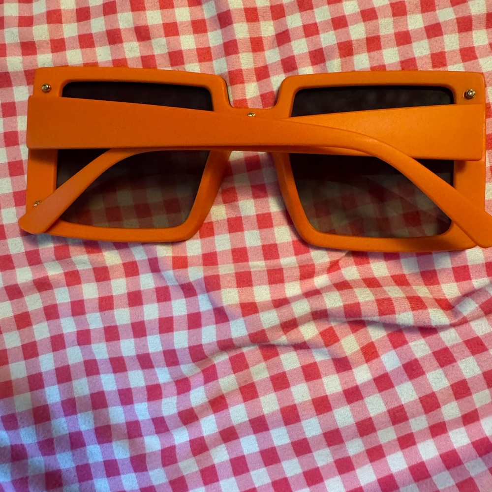 Bold Orange Square Sunglasses - image 2